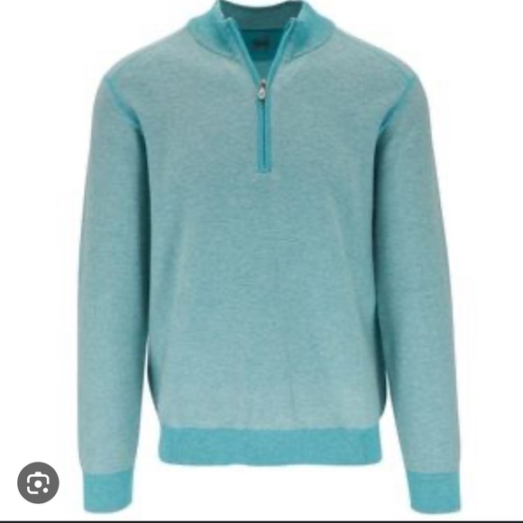 Men’s Raffi Turquoise Quarter Zip Sweater - Picture 1 of 6